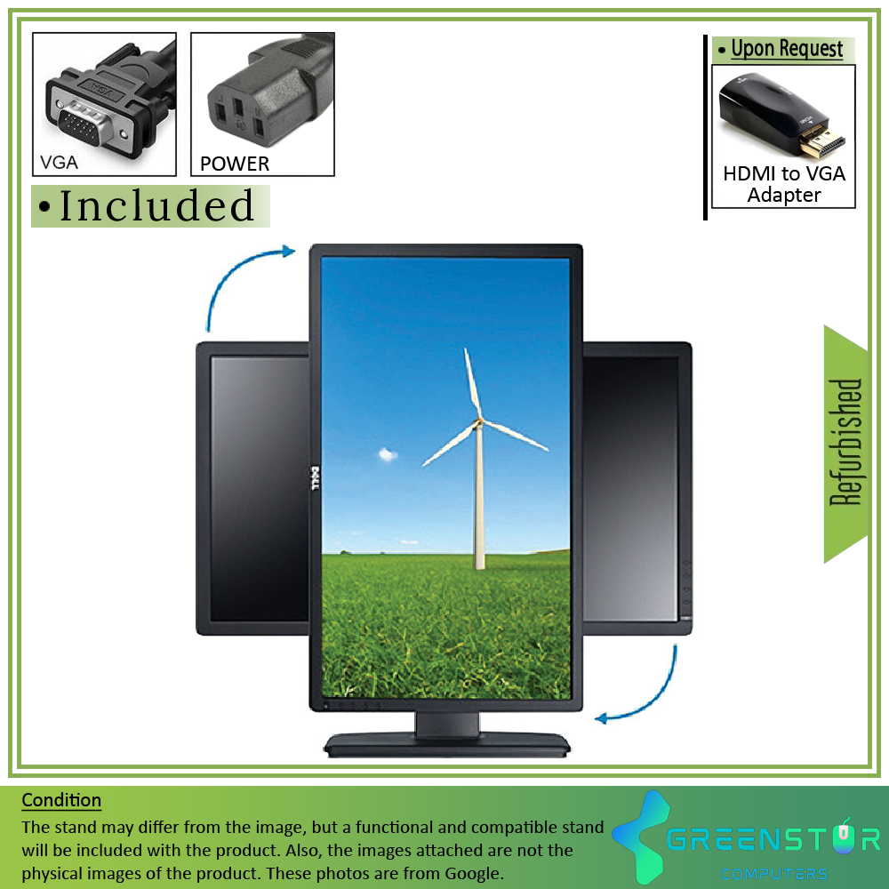 Refurbished(Good) - Dell UltraSharp P2412H 24" Widescreen 1920x1080 Full HD LCD monitor