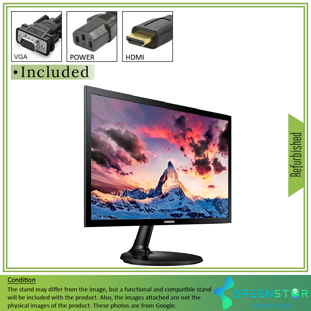 Refurbished(Good) - Samsung S24F354FHN 24"Widescreen 1920x1080 Full HD LED Backlight PLS Monitor | VGA D-Sub, HDMI