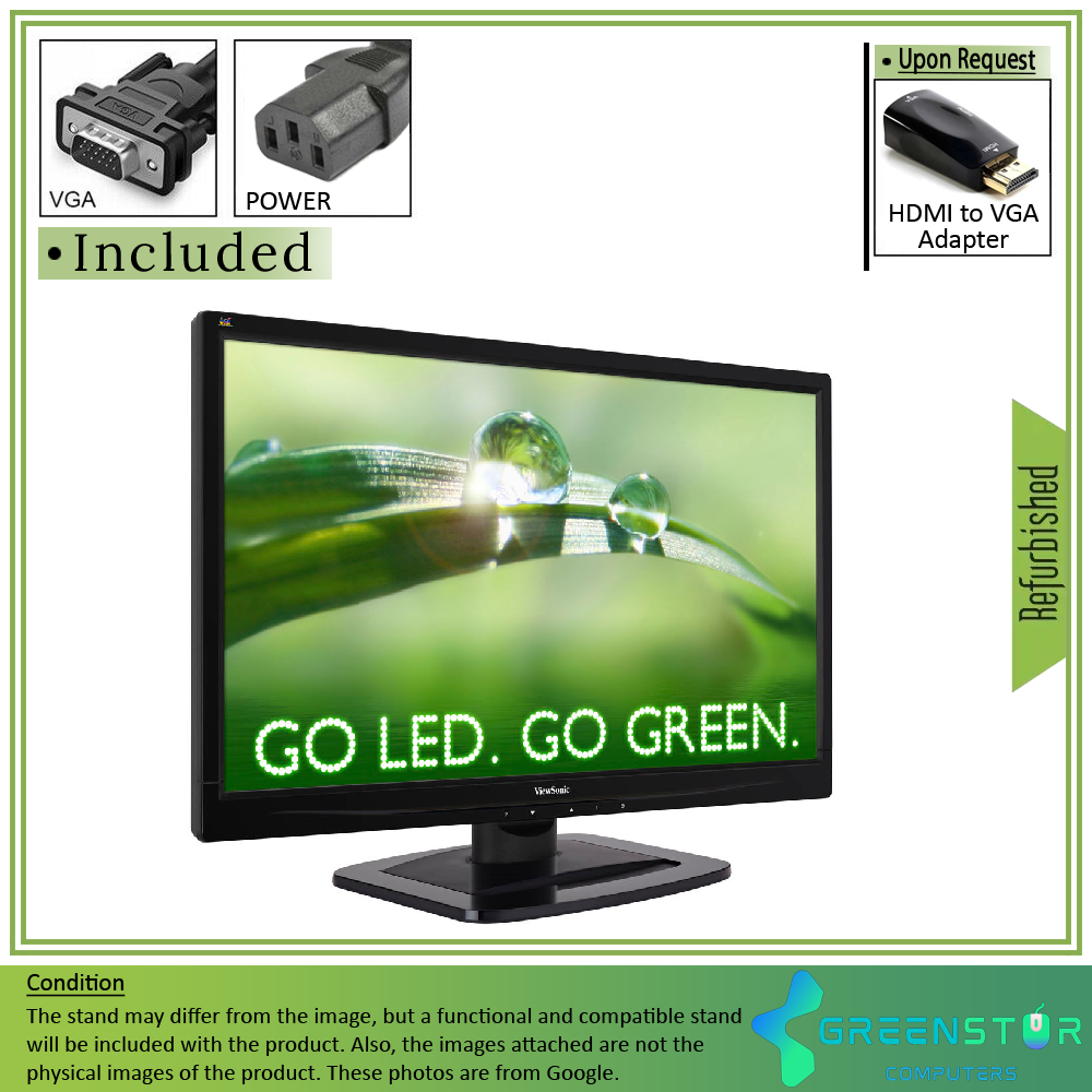 Refurbished(Good) -ViewSonic VA2249S 22" Widescreen 1920x1080 FHD LED Backlight LCD Flat Panel IPS Monitor | VGA, DVI