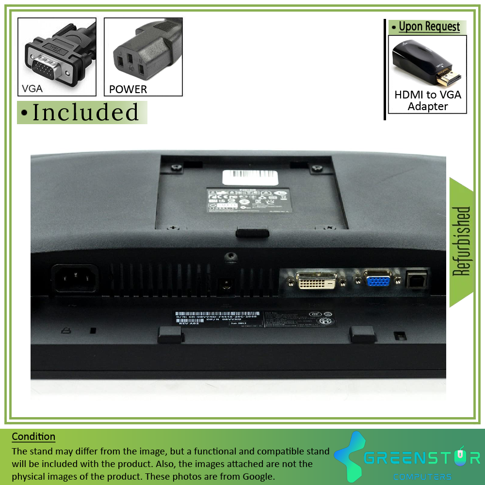 Refurbished(Good) - Dell Professional P2012HB 20" Widescreen 1600x900 HD+ LED Backlit LCD TN Flat Panel Monitor | VGA, DVI