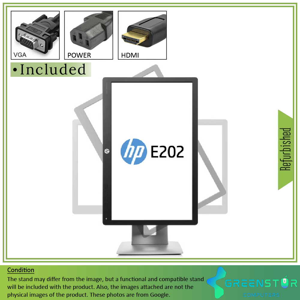 Refurbished(Good) - HP EliteDisplay E202 20" 1600x900 Widescreen LED backlit LCD IPS Monitor