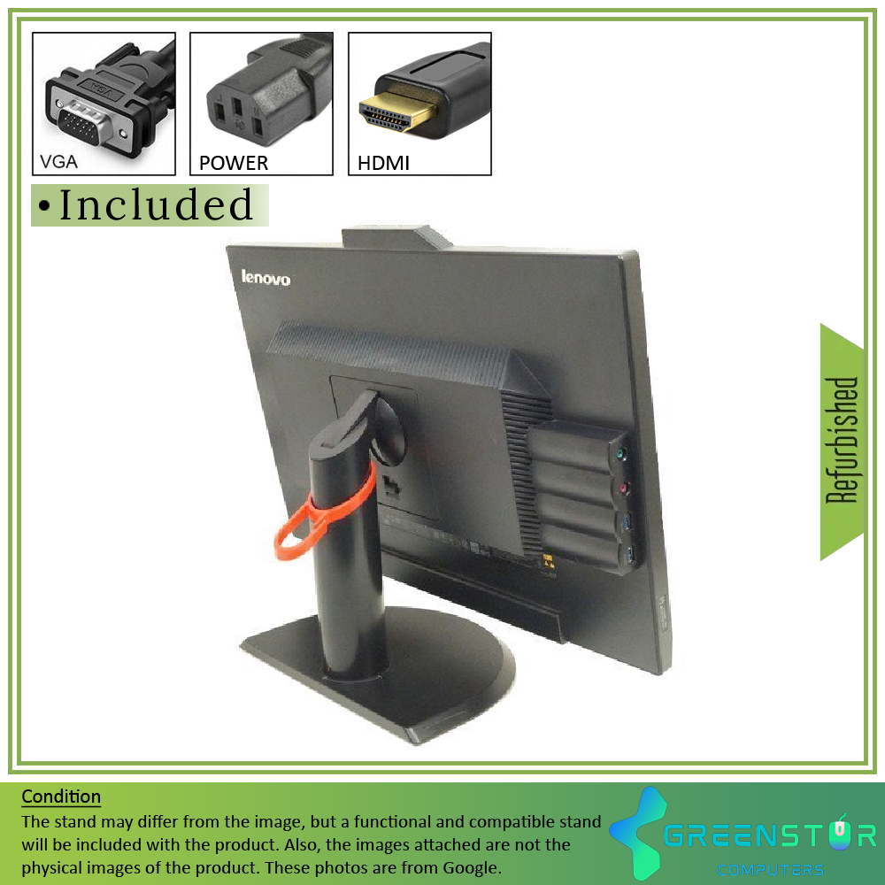 Refurbished(Good) - Lenovo ThinkVision LT2223ZWC 22" Widescreen 1920x1080 LED Backlit LCD TN VOIP Monitor | VGA, HDMI, Displayport