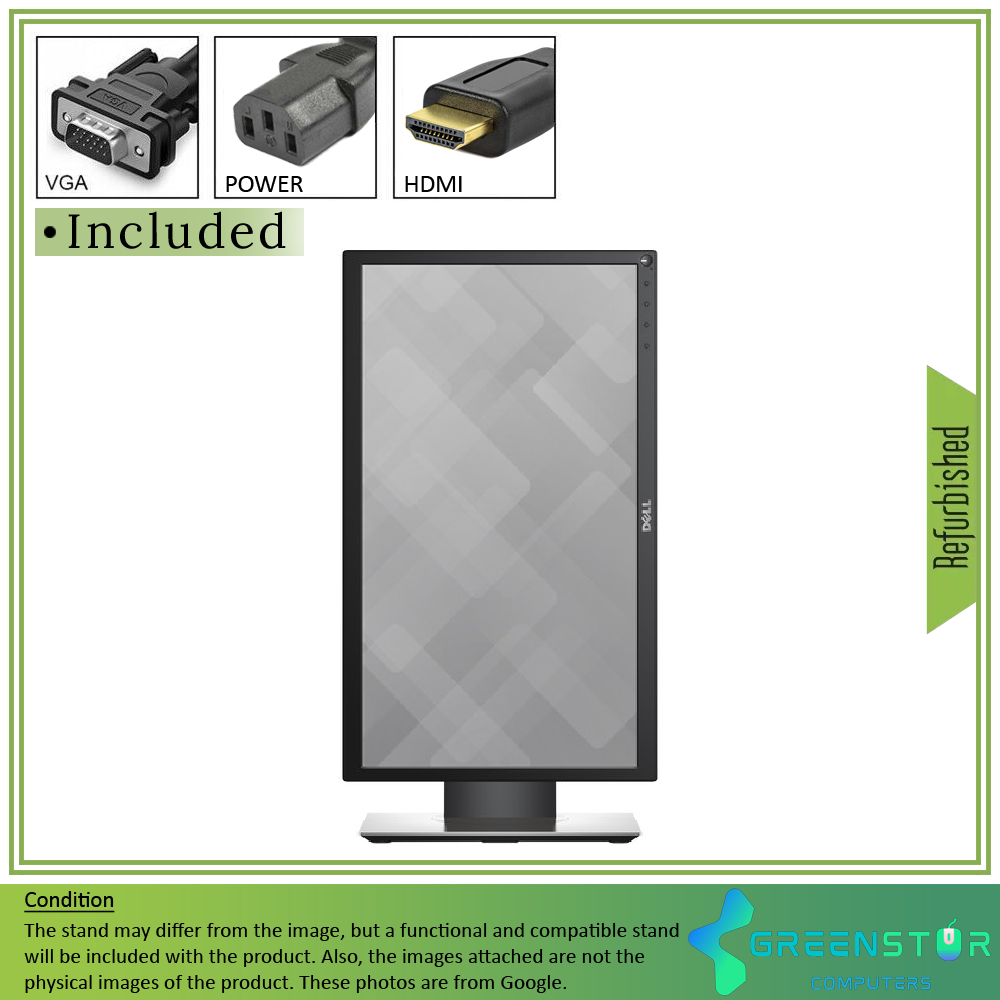 Refurbished(Good) -Dell Professional P2018H 20" Widescreen 1600x900 HD+ LED Backlight LCD TN Monitor | VGA, HDMI, DisplayPort