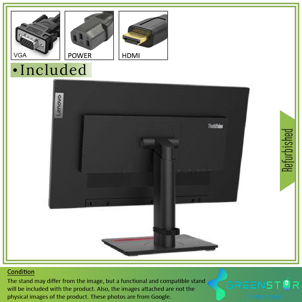 Refurbished(Good) - Lenovo ThinkVision T23i-20 23" 1920x1080 FHD LED Backlight LCD IPS Monitor | VGA, HDMI, DisplayPort