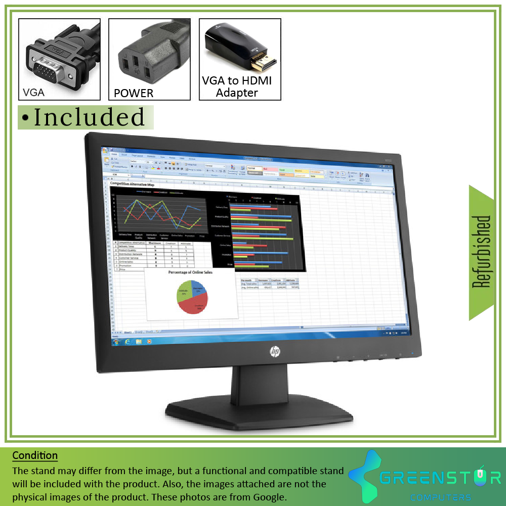 Refurbished(Good) - HP V222 21.5" Widescreen 1920x1080 FHD LED Backlight LCD TN Flat Panel Monitor | VGA, DVI