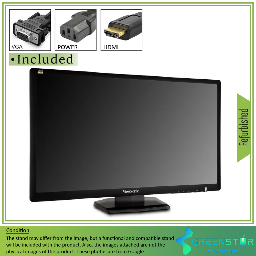 Refurbished(Good) - ViewSonic VX2703MH-LED 27" Widescreen 1920x1080 FHD LED Backlight LCD TN Panel Monitor | VGA, DVI, HDMI Standard