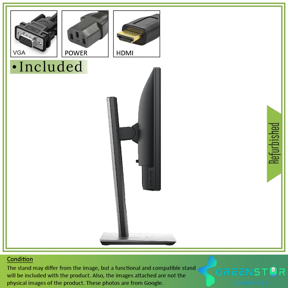 Refurbished(Good) -Dell Professional P2018H 20" Widescreen 1600x900 HD+ LED Backlight LCD TN Monitor | VGA, HDMI, DisplayPort