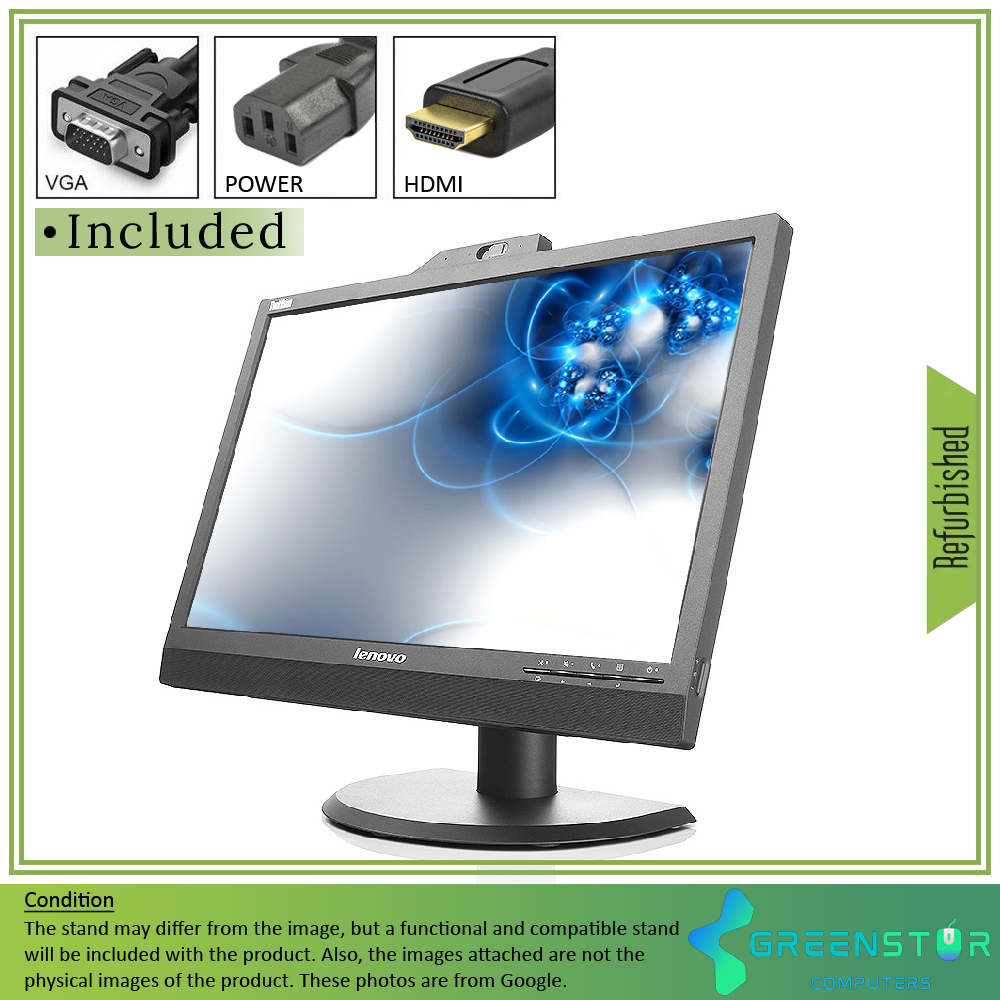 Refurbished(Good) - Lenovo ThinkVision LT2223ZWC 22" Widescreen 1920x1080 LED Backlit LCD TN VOIP Monitor | VGA, HDMI, Displayport