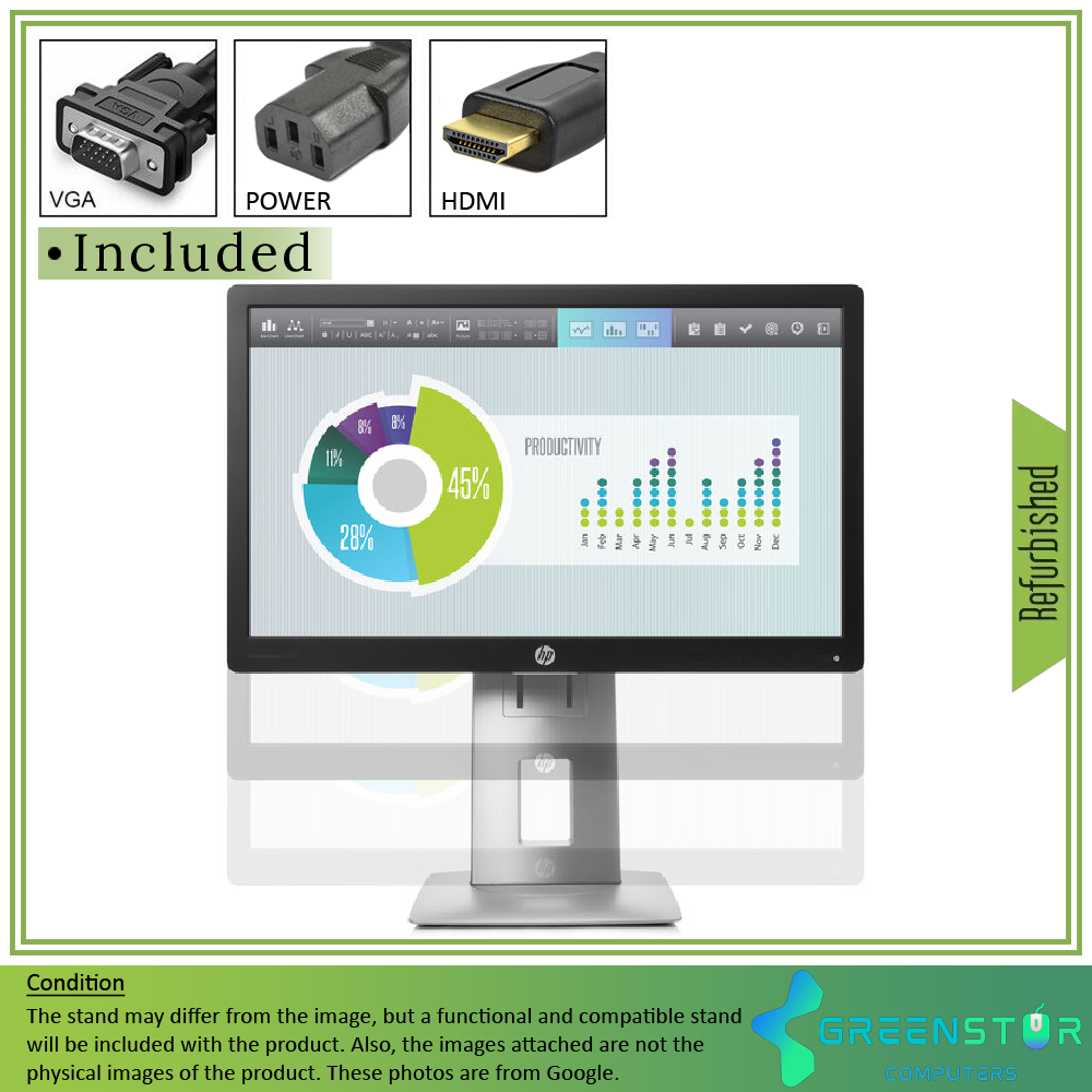 Refurbished(Good) - HP EliteDisplay E202 20" 1600x900 Widescreen LED backlit LCD IPS Monitor