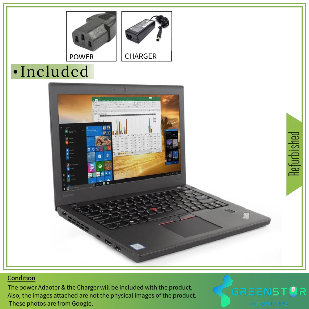 Refurbished(Good) - Lenovo ThinkPad X270 12.5" | Intel Core i5 6th Gen 6300U | @2.4GHz | 8GB RAM | 256GB SSD | Intel HD Graphics 620 | Windows 10 Pro