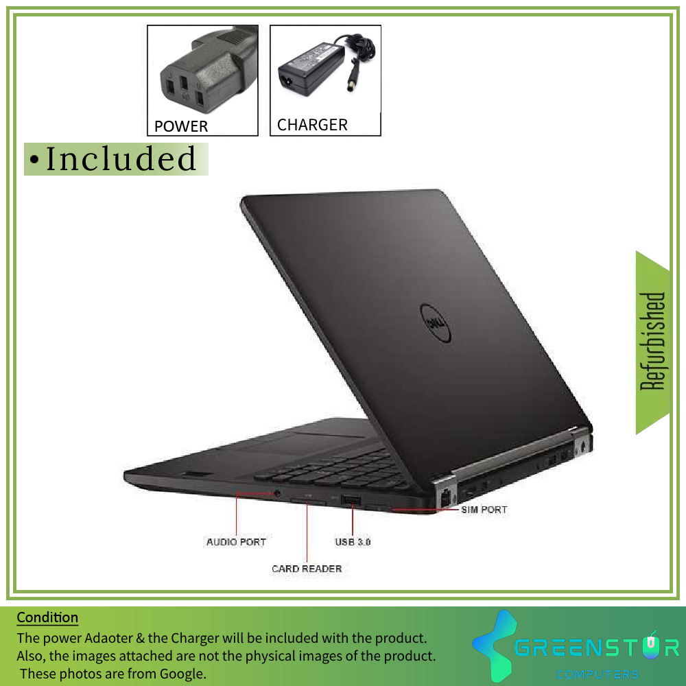 Refurbished(Good) - Dell Latitude E7270 12inch FHD Intel i5-6300 Windows 10 PRO Laptop | 8GB RAM |128GB SSD
