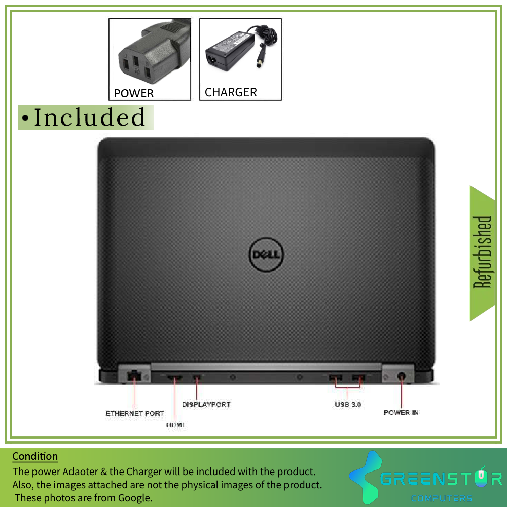Refurbished(Good) - Dell Latitude E7270 12inch FHD Intel i5-6300 Windows 10 PRO Laptop | 8GB RAM |128GB SSD