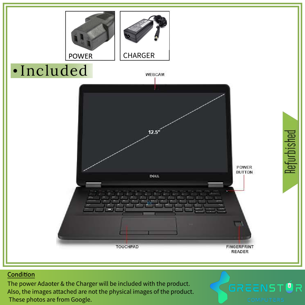 Refurbished(Good) - Dell Latitude E7270 12inch FHD Intel i5-6300 Windows 10 PRO Laptop | 8GB RAM |128GB SSD