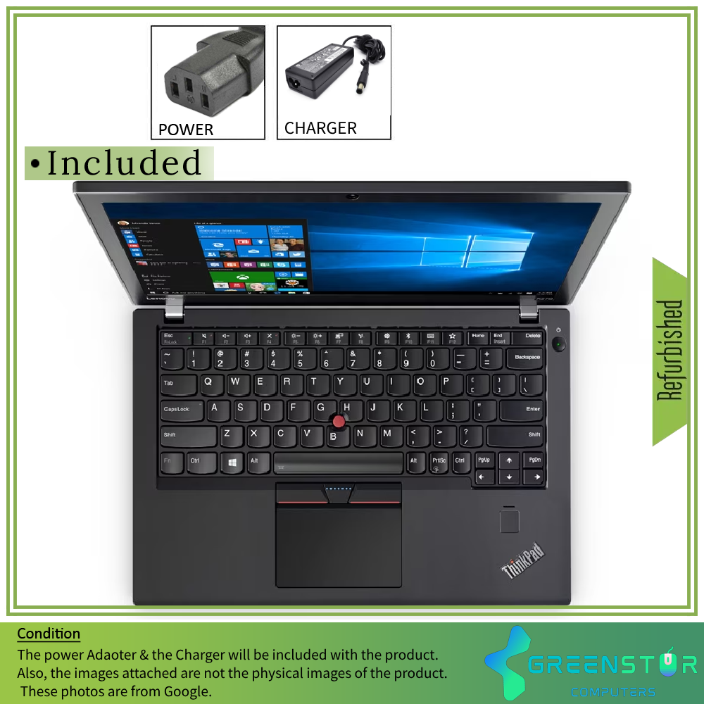 Refurbished(Good) - Lenovo ThinkPad X270 12.5" | Intel Core i5 6th Gen 6300U | @2.4GHz | 8GB RAM | 256GB SSD | Intel HD Graphics 620 | Windows 10 Pro