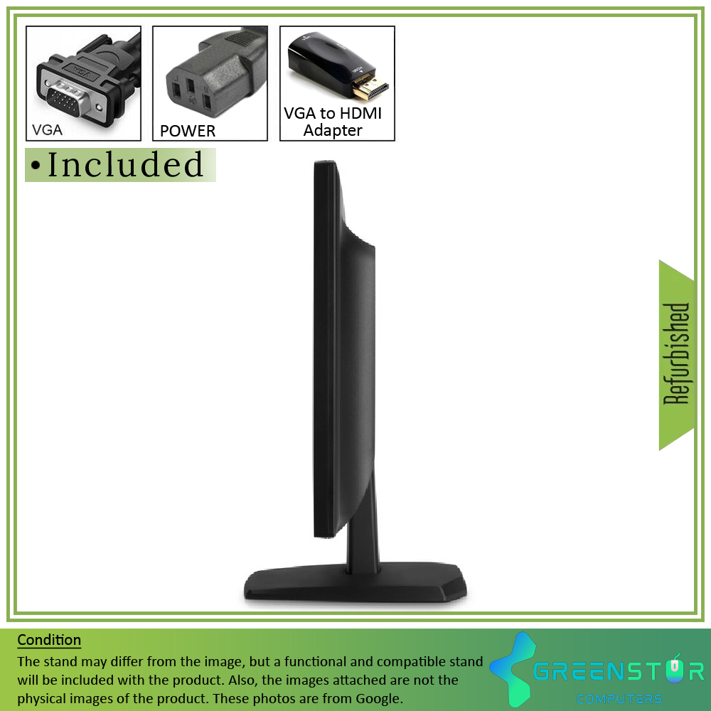 Refurbished(Good) - HP V222 21.5" Widescreen 1920x1080 FHD LED Backlight LCD TN Flat Panel Monitor | VGA, DVI