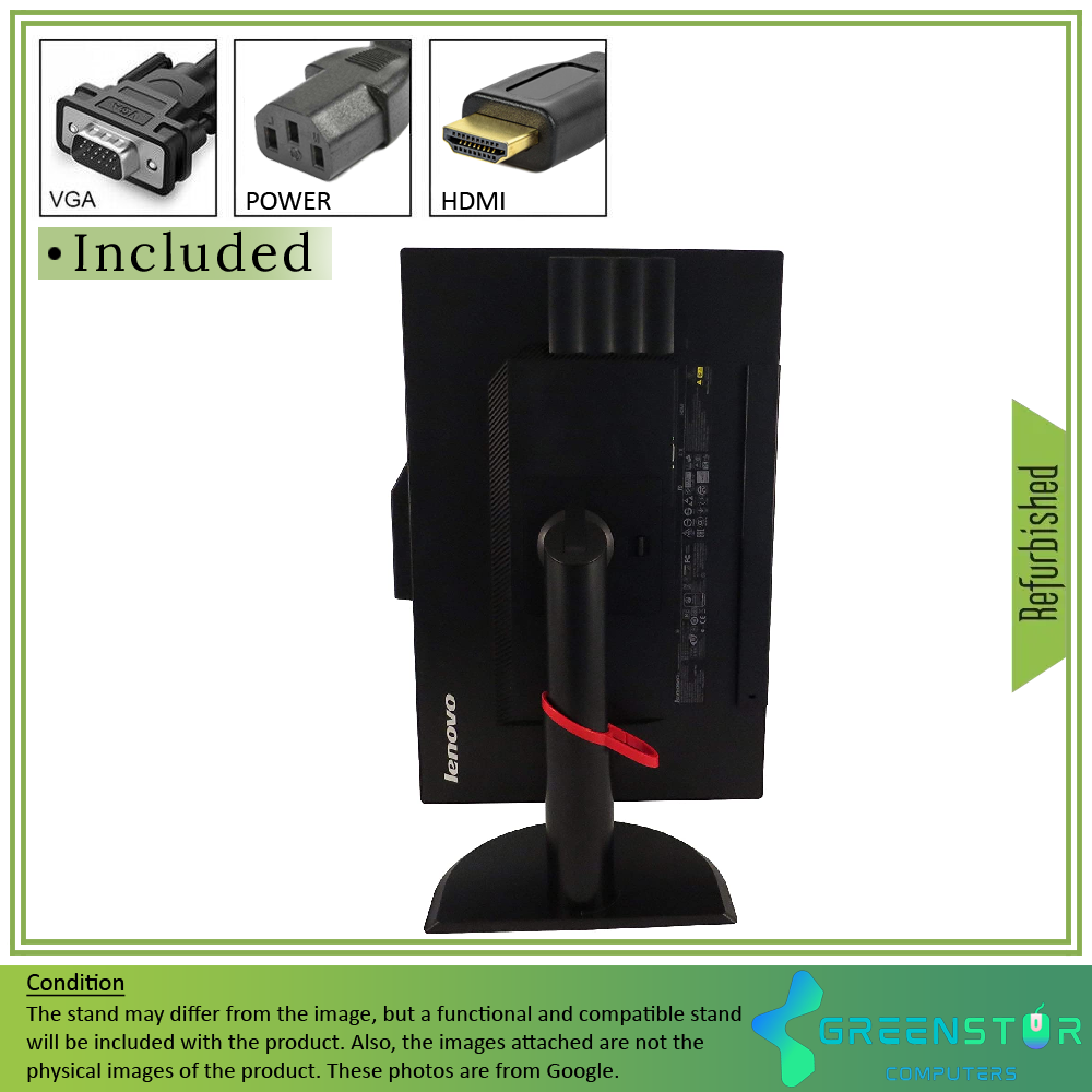 Refurbished(Good) - Lenovo ThinkVision LT2223ZWC 22" Widescreen 1920x1080 LED Backlit LCD TN VOIP Monitor | VGA, HDMI, Displayport