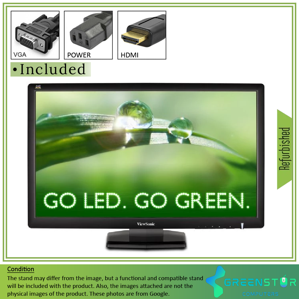 Refurbished(Good) - ViewSonic VX2703MH-LED 27" Widescreen 1920x1080 FHD LED Backlight LCD TN Panel Monitor | VGA, DVI, HDMI Standard