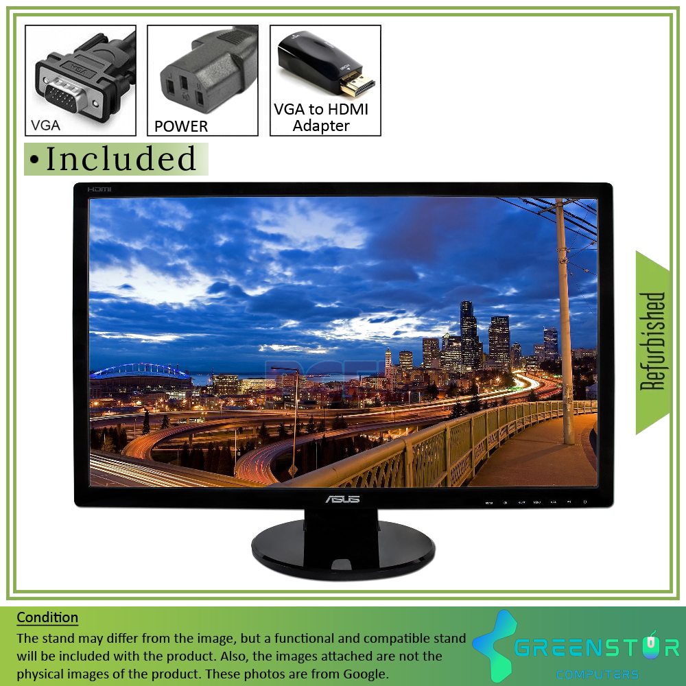 Refurbished(Good) - Asus VE Series VE278 27" Widescreen 1920x1080 FHD LED Backlight LCD TN Panel Monitor | VGA, DVI, DisplayPort, HDMI Standard