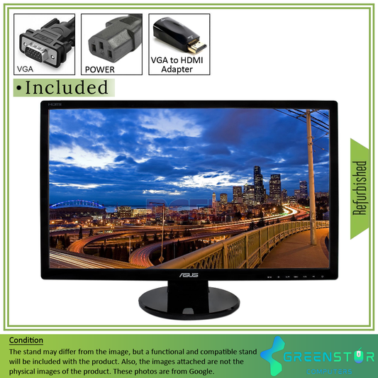 Refurbished(Good) - Asus VE Series VE278 27" Widescreen 1920x1080 FHD LED Backlight LCD TN Panel Monitor | VGA, DVI, DisplayPort, HDMI Standard
