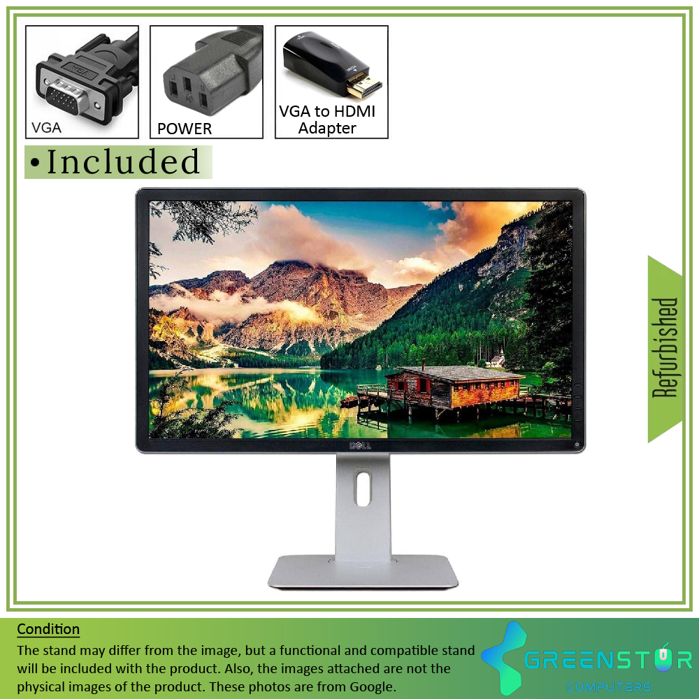 Refurbished(Good) - Dell Professional P2414H 24" Widescreen 1920x1080 FHD LED Backlight IPS Monitor | VGA, DVI, DisplayPort