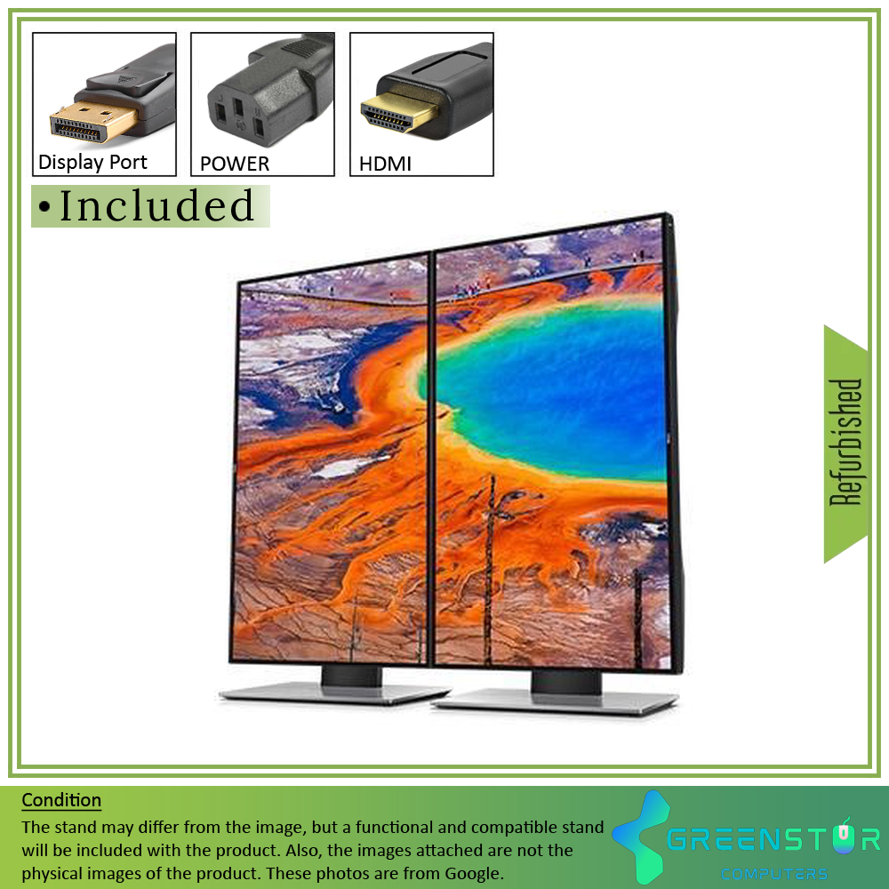 Refurbished(Good) - Dell Ultrasharp U2417H 24" Widescreen 1920X1080 FHD LED Backlit LCD Infinity Edge IPS Monitor