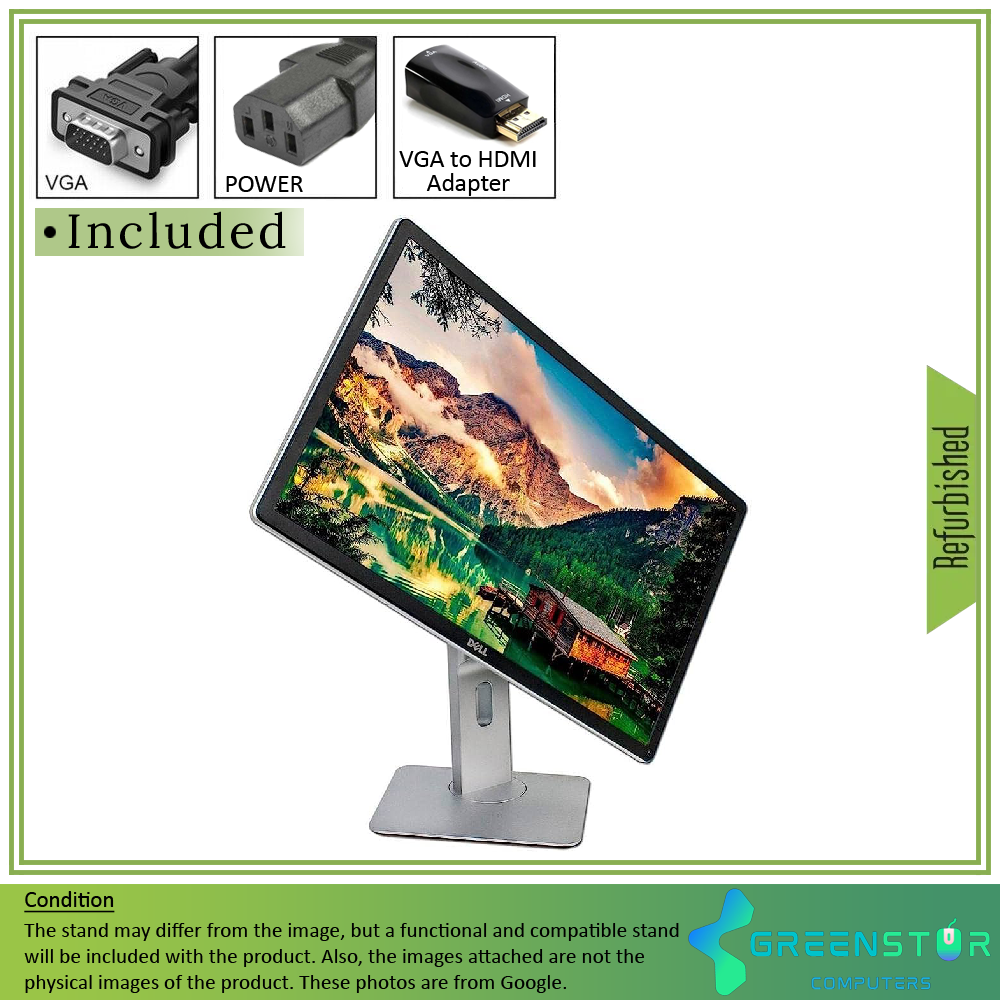 Refurbished(Good) - Dell P2414H 24" Widescreen 1920x1080 Full HD LED Backlit IPS Monitor