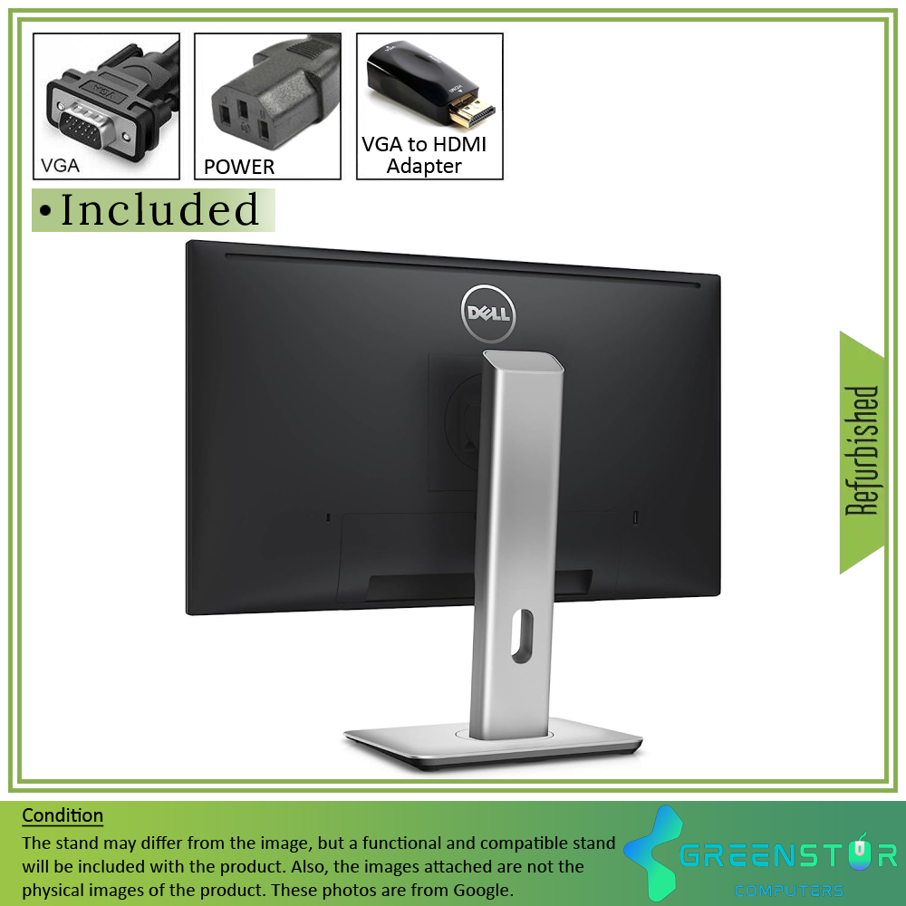 Refurbished(Good) - Dell Professional P2414H 24" Widescreen 1920x1080 FHD LED Backlight IPS Monitor | VGA, DisplayPort, DVI