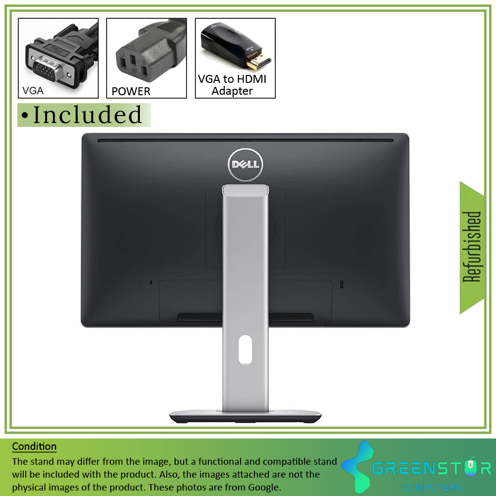 Refurbished(Good) - Dell Professional P2414H 24" Widescreen 1920x1080 FHD LED Backlight IPS Monitor | VGA, DisplayPort, DVI