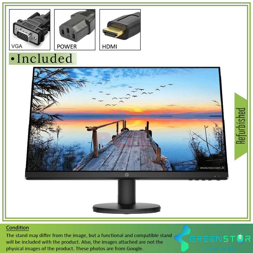 Refurbished(Good) - HP P24v G4 24" Widescreen 1920x1080 FHD IPS LED Backlit LCD Slim bezel Monitor