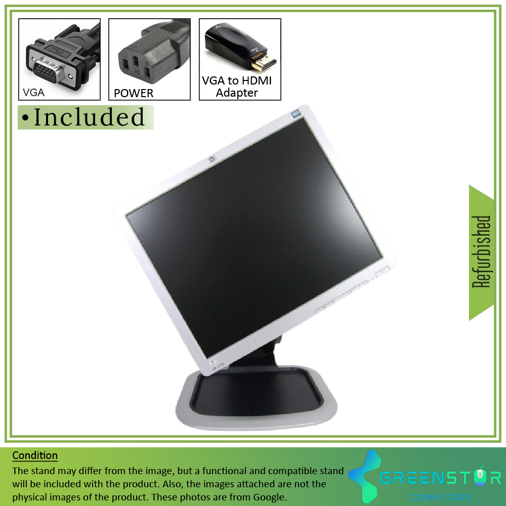Refurbished(Good) - HP L1950 19" Squre 1280x1024 HD+ LCD TN Flat Panel Monitor | VGA, DVI