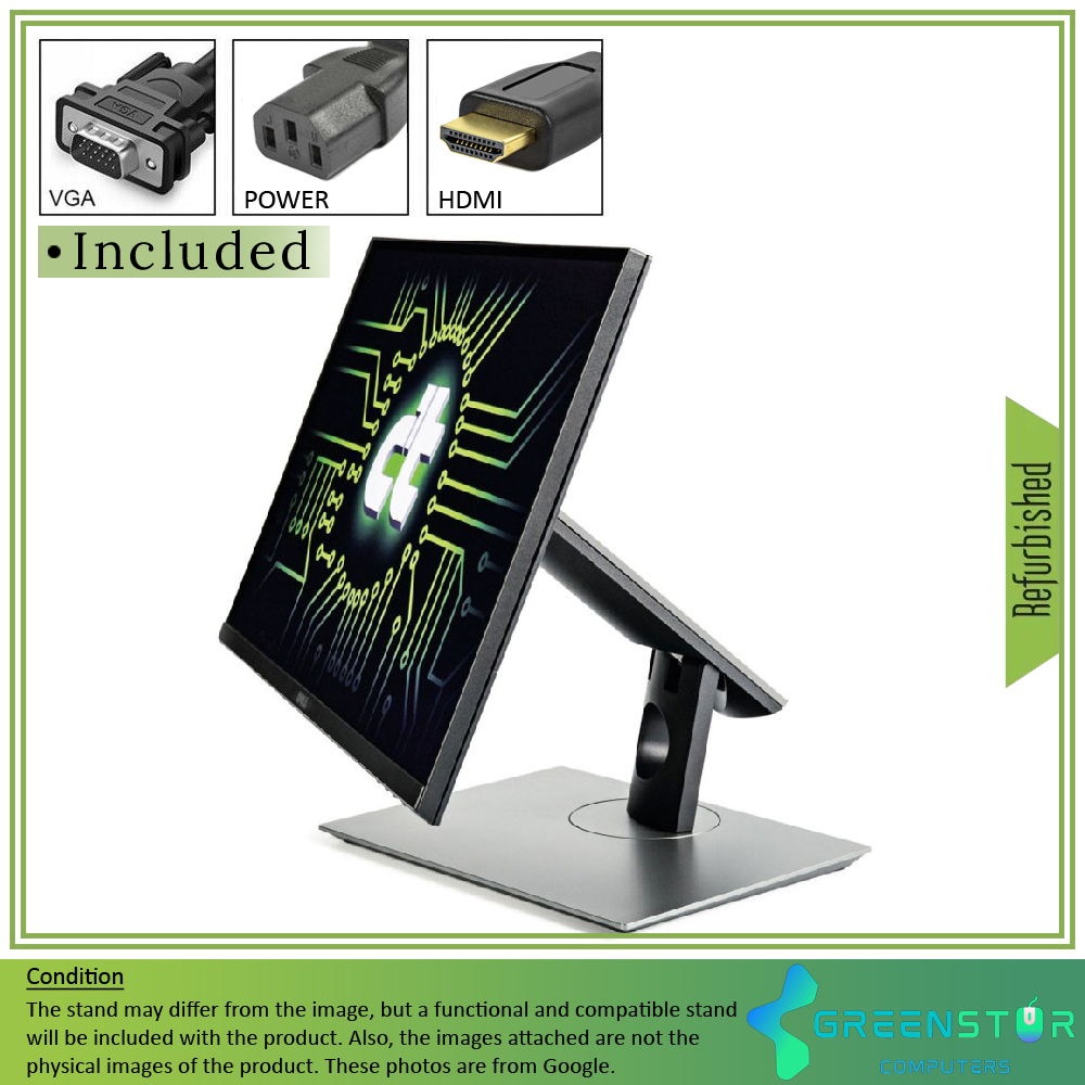 Refurbished(Good) - Dell P2418H 24″ Widescreen 1920x1080 FHD LED Backlit LCD Touchscreen IPS Monitor