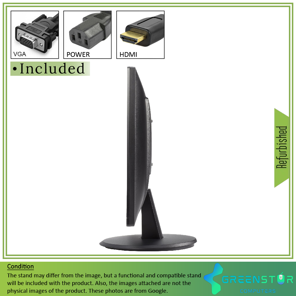 Refurbished(Good) - HP V244H 23.8" Widescreen 1920x1080 Full HD LED Backlight LCD VA Monitor | VGA-D, DVI-D, HDMI Standard