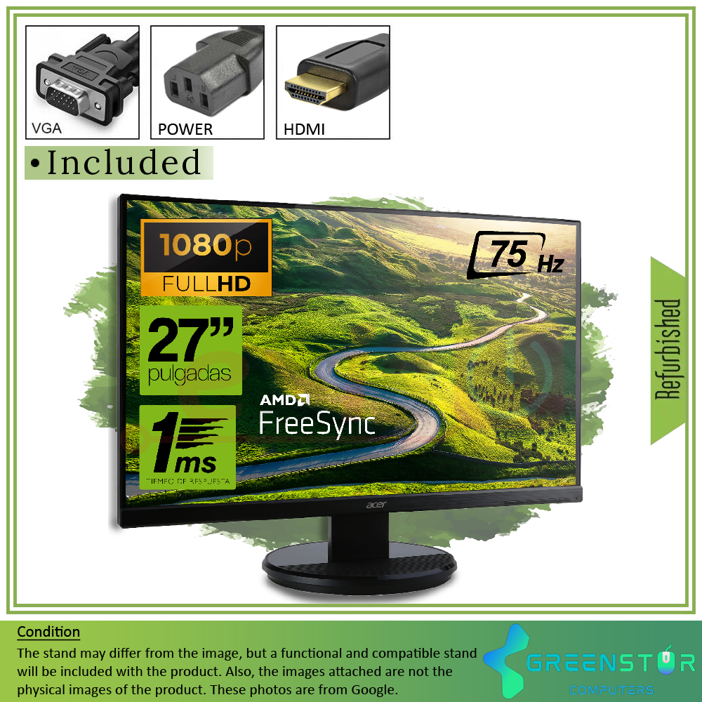 Refurbished(Good) - Acer K272HL 27" Widescreen 1920x1080 Full HD LED backlight LCD monitor