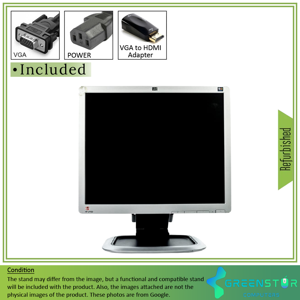 Refurbished(Good) - HP L1950 19" Squre 1280x1024 HD+ LCD TN Flat Panel Monitor | VGA, DVI