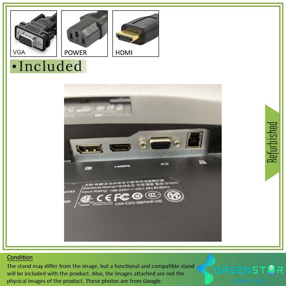 Refurbished(Good) - HP EliteDisplay E243 23.8" Wide 1920x1080 FHD LED backlight LCD IPS Monitor | VGA, HDMI Standard, DisplayPort