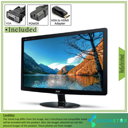 Refurbished(Good) - Acer S240HL 24" Widescreen 1920x1080 LED backlit LCD TN monitor