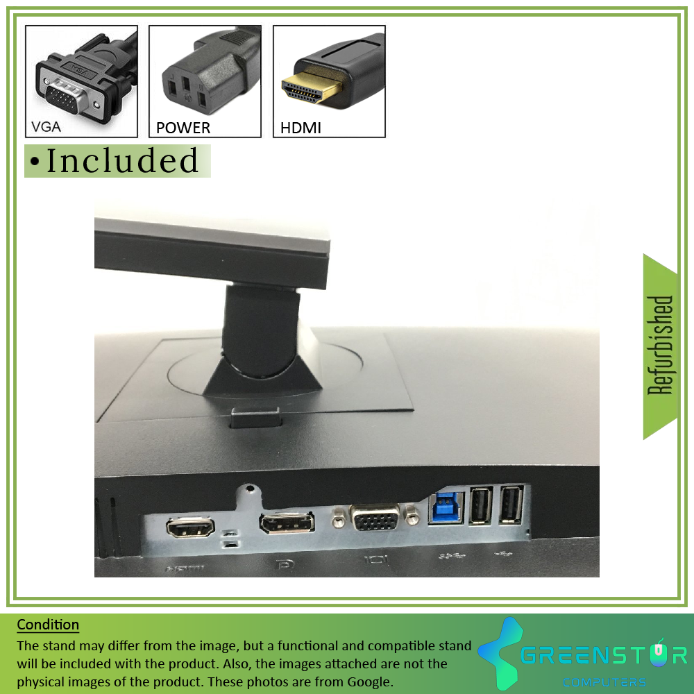 Refurbished(Good) - Dell P2717H 27" Widescreen 1920x1080 FHD LED Backlight LCD IPS Monitor | VGA, HDMI, DisplayPort