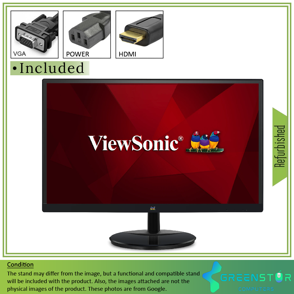 Refurbished(Good) - ViewSonic VA2259-smh 22” Wide 1920x1080 Full HD LED backlit IPS Monitor