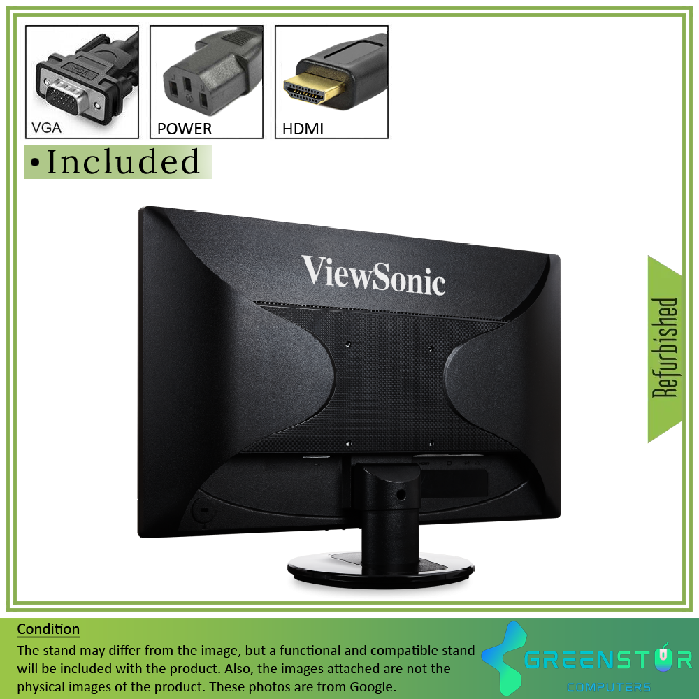 Refurbished(Good) - ViewSonic VA2446MH 24" Widescreen 1920x1080 LED Backlit LCD TN Monitor