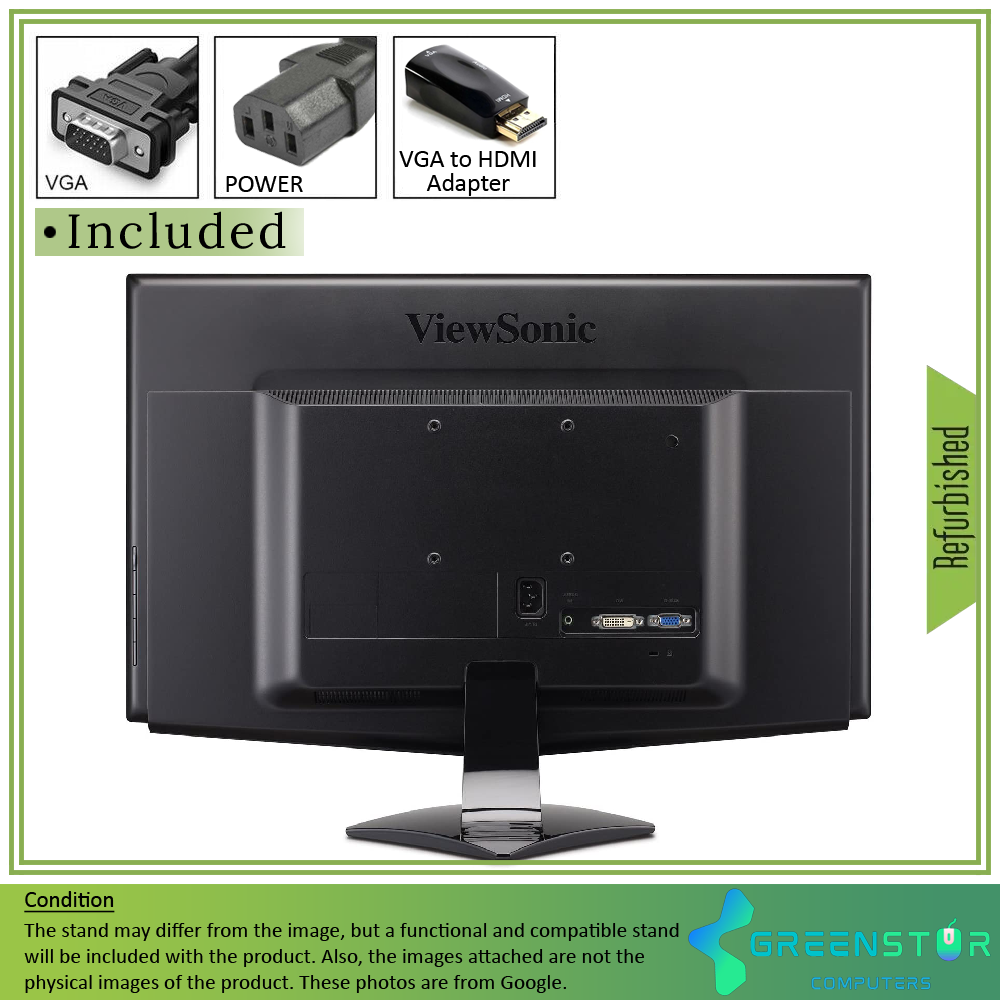 Refurbished(Good) - ViewSonic VA1948M-LED 19" Widescreen 1440x900 HD+ LED Backlight Ultra-Thin LCD TN Monitor | VGA, DVI
