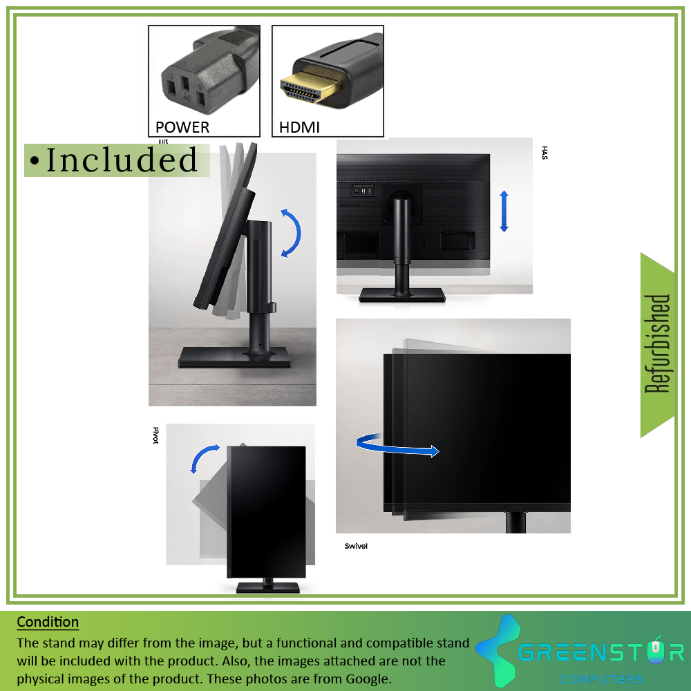 Refurbished(Good) - Samsung F24T454FQN 24" Widescreen 1920x1080 FHD LED backlit LCD IPS Monitor