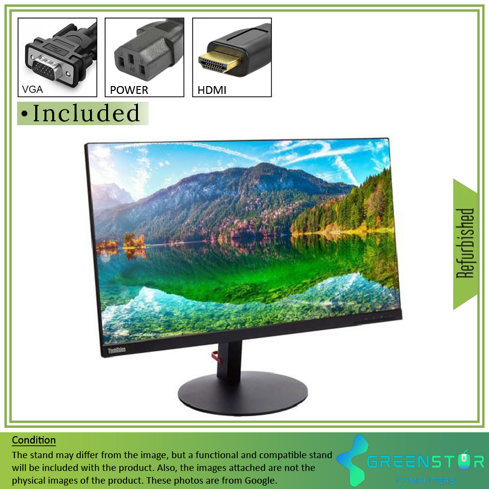 Refurbished(Good ) -Lenovo ThinkVision T22i-10 22" Widescreen 1920x1080 FHD LED Backlitght LCD IPS Monitor | VGA, HDMI, DisplayPort
