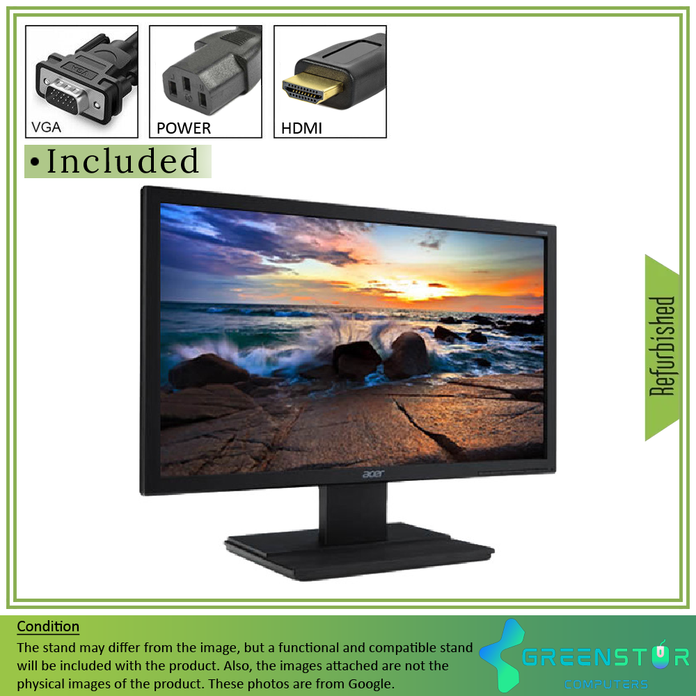 Refurbished(Good) - Acer V6 Series V226HQL 21.5" Widescreen 1920x1080 FHD LED backlight LCD TN Flat Panel Monitor | VGA, DVI, HDMI Standard
