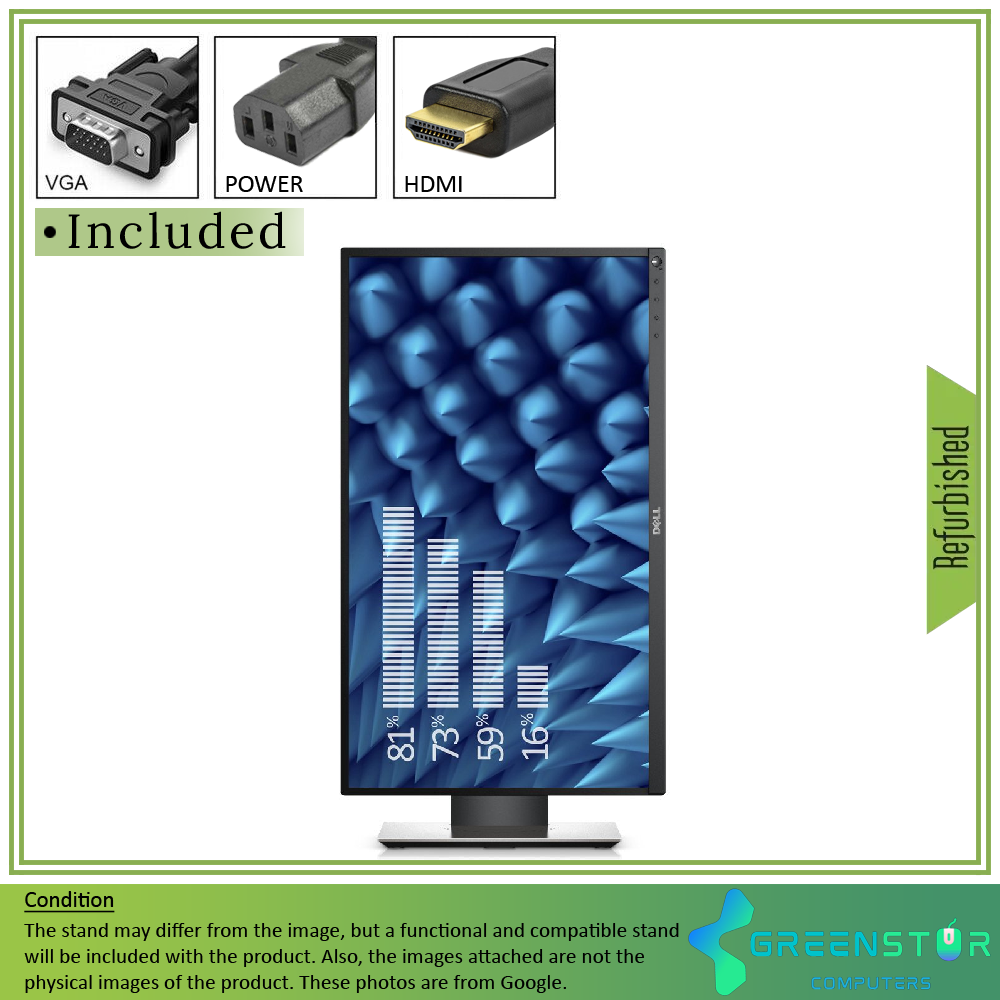 Refurbished(Good)/ B Grade - Dell Professional P2417H 24" Widescreen 1920x1080 FHD LED backlight LCD IPS Monitor | VGA, HDMI, Displayport
