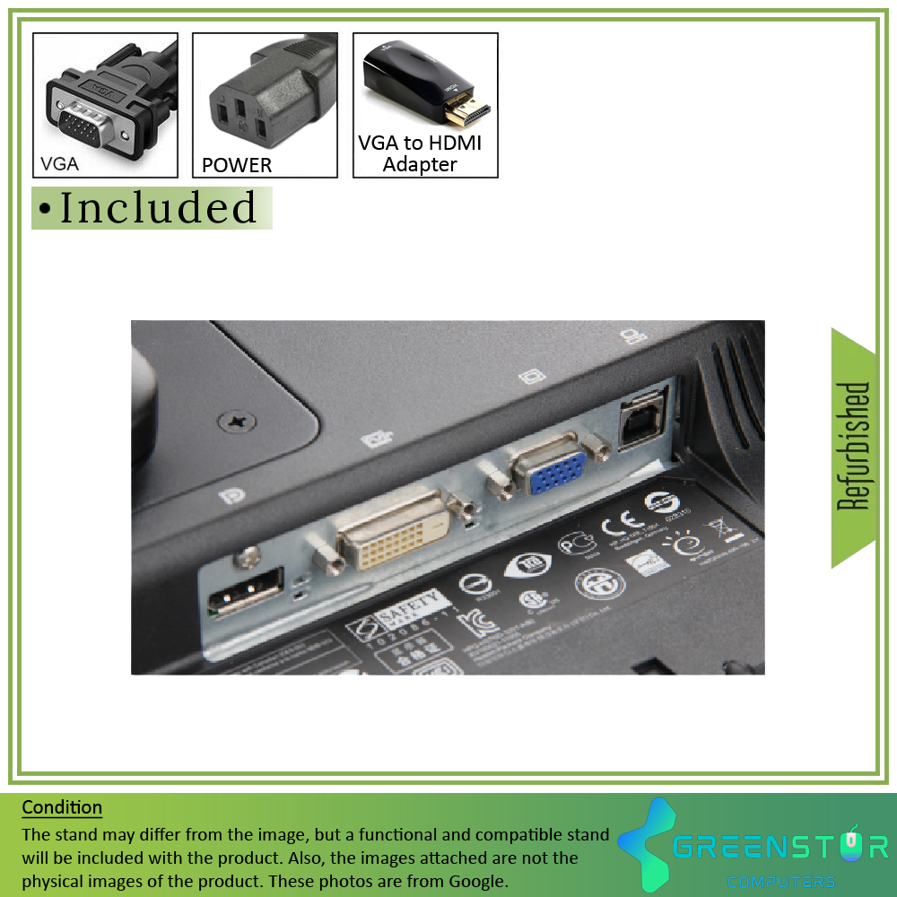 Refurbished(Good) - HP Compaq Advantage Series LA2006X 20" Widescreen 1600x900 HD+ LED Backlit LCD TN Monitor | DisplayPort, DVI-D, VGA