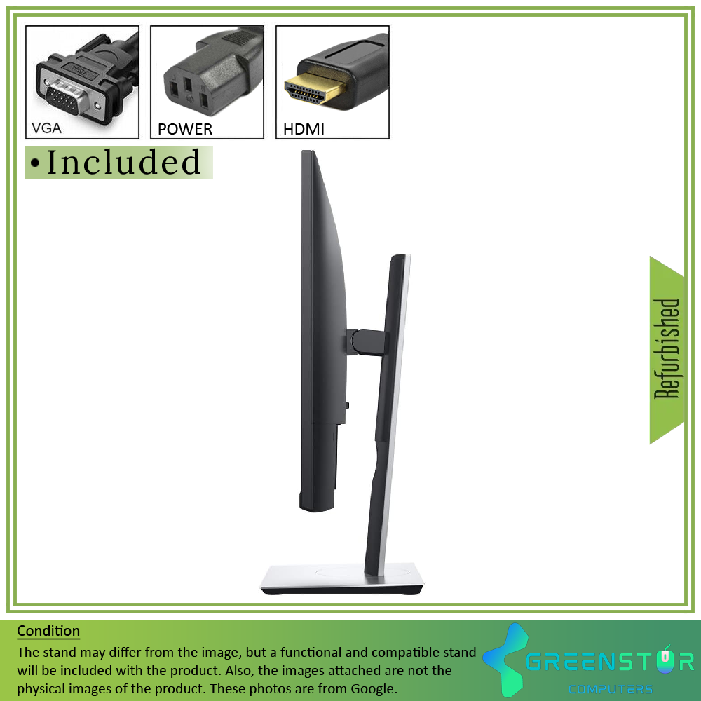 Refurbished(Good) - Dell P2419H 24" Widescreen 1920x1080 FHD Ultrathin Bezel LED-backlight LCD IPS Monitor VGA, HDMI, DisplayPort