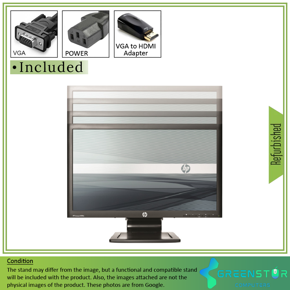 Refurbished(Good) - HP Compaq Advantage Series LA2006X 20" Widescreen 1600x900 HD+ LED Backlit LCD TN Monitor | DisplayPort, DVI-D, VGA