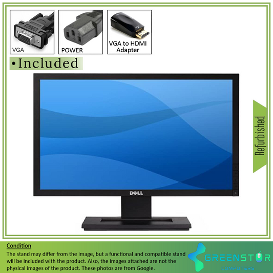Refurbished(Good) - Dell E2011Ht 20" 1600x900 Widescreen Flat Panel LED backlight LCD Monitor | VGA, DVI