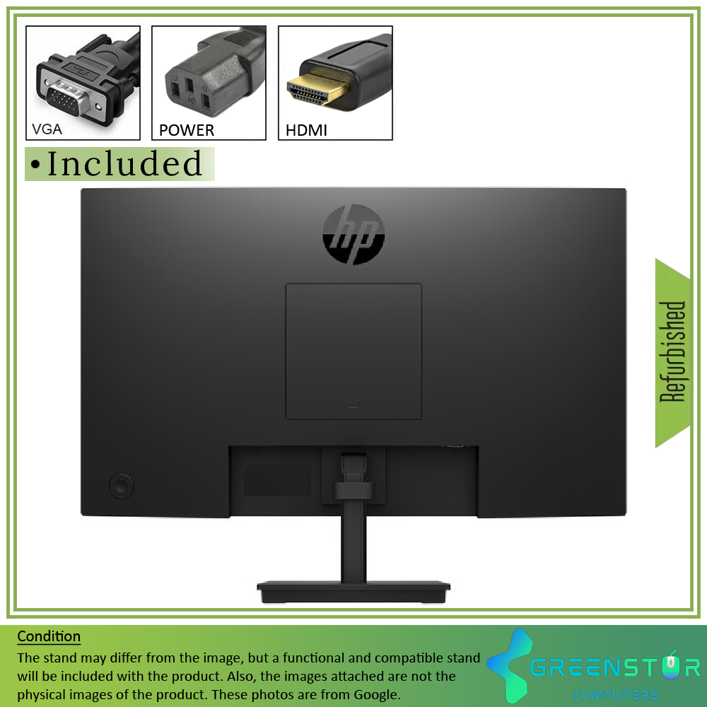 Refurbished(Good) - HP V24I 23.8" Widescreen 1920X1080 Full HD LED Backlight LCD IPS Monitor | VGA-D, HDMI Standard, DisplayPort