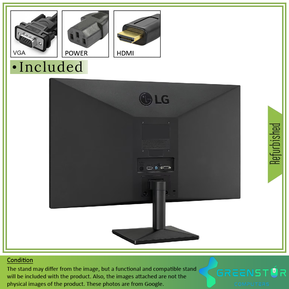 Refurbished(Good) - LG 24BK400H-B 23.5" Widescreen 1920x1080 FHD FreeSync LED Backlight LCD TN Monitor | D-Sub, HDMI